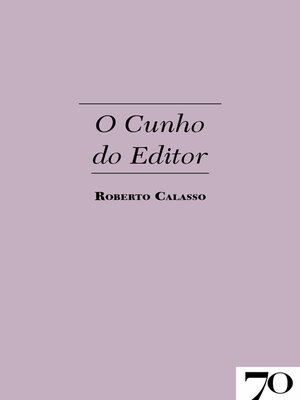 cover image of O Cunho do Editor